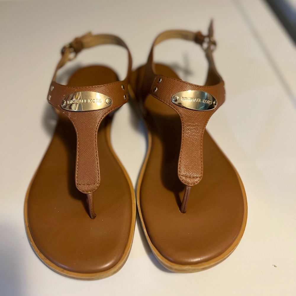 Michael Kors Tan Leather Sandals